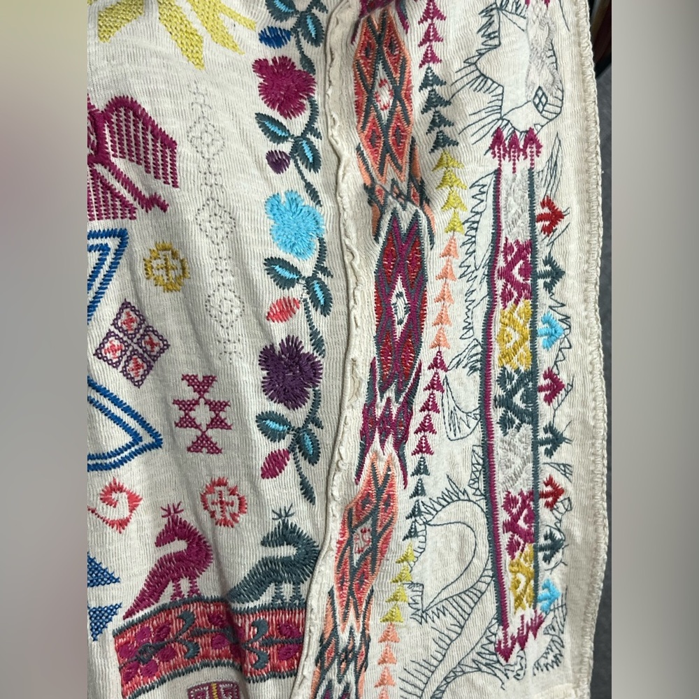 🌺 Johnny Was BIYA Embroidered Hooded Boho Cardigan Jacket Ivory Festival, medium - Picture 13 of 14